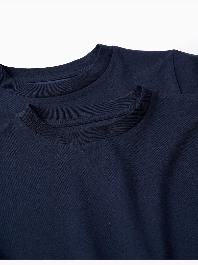 Pack 2 T-shirts en Coton Bleu foncé - Kiabi