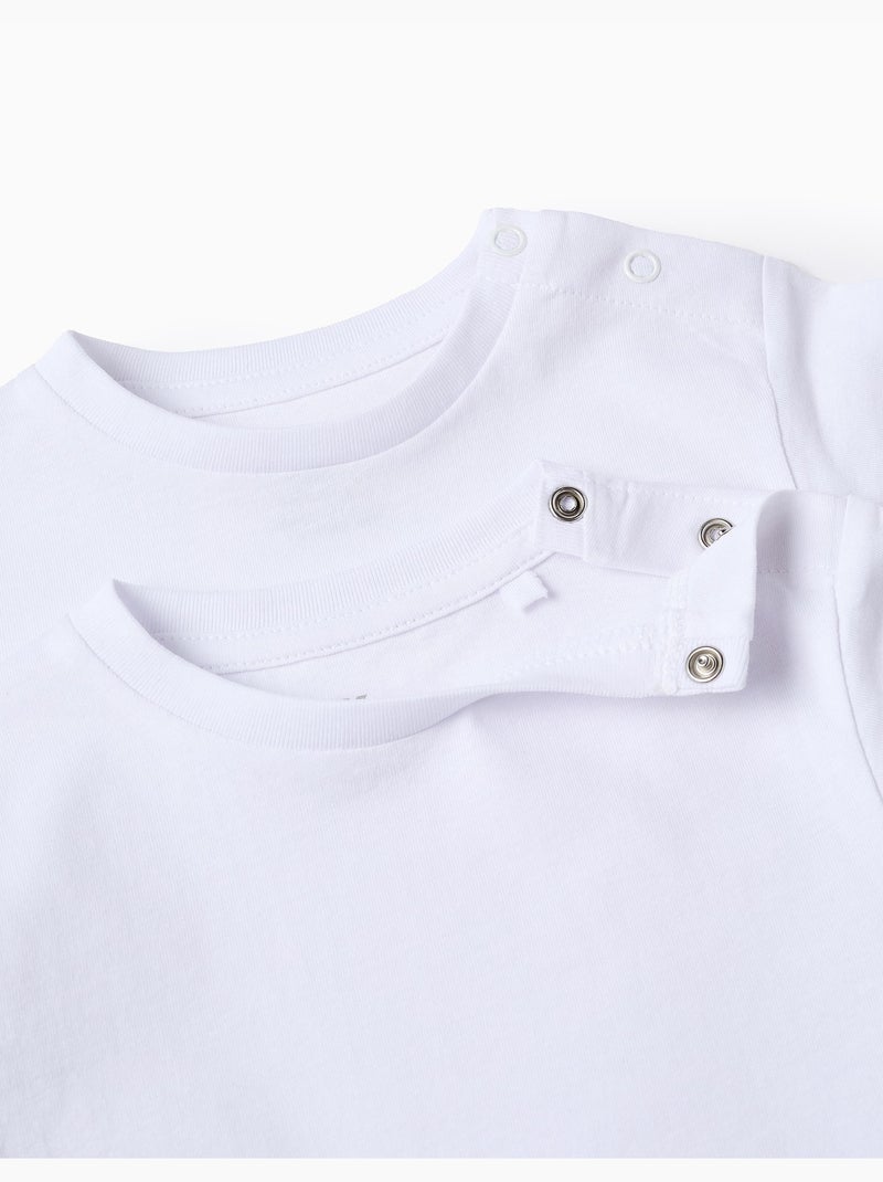 Pack 2 T-shirts Unis en Coton Blanc - Kiabi