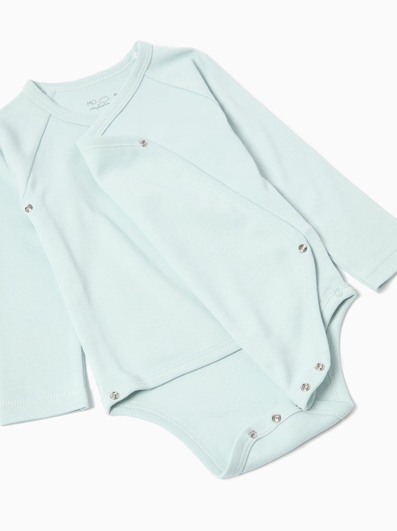 Pack 3 Bodies Kimono MO Fashion Blanc Vert - Kiabi