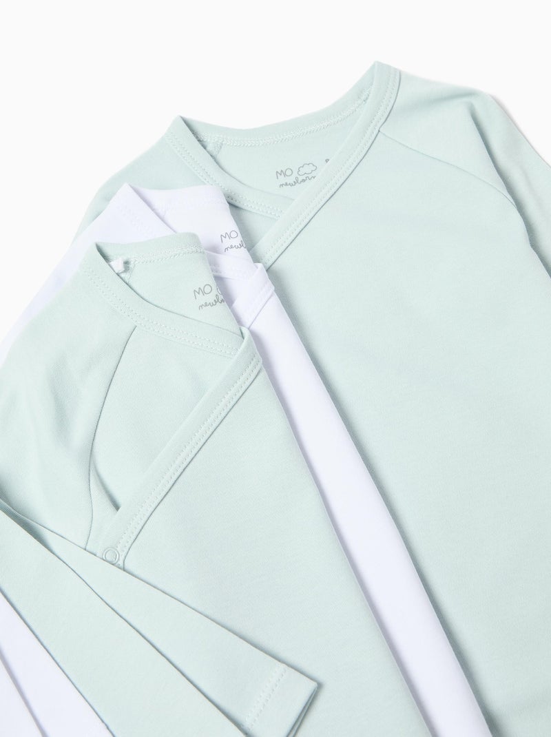 Pack 3 Kimonos Bodysuits, MO Fashion Wit Groen - Kiabi
