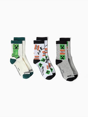 Pack 3 paires de chaussettes 'minecraft', mo fashion