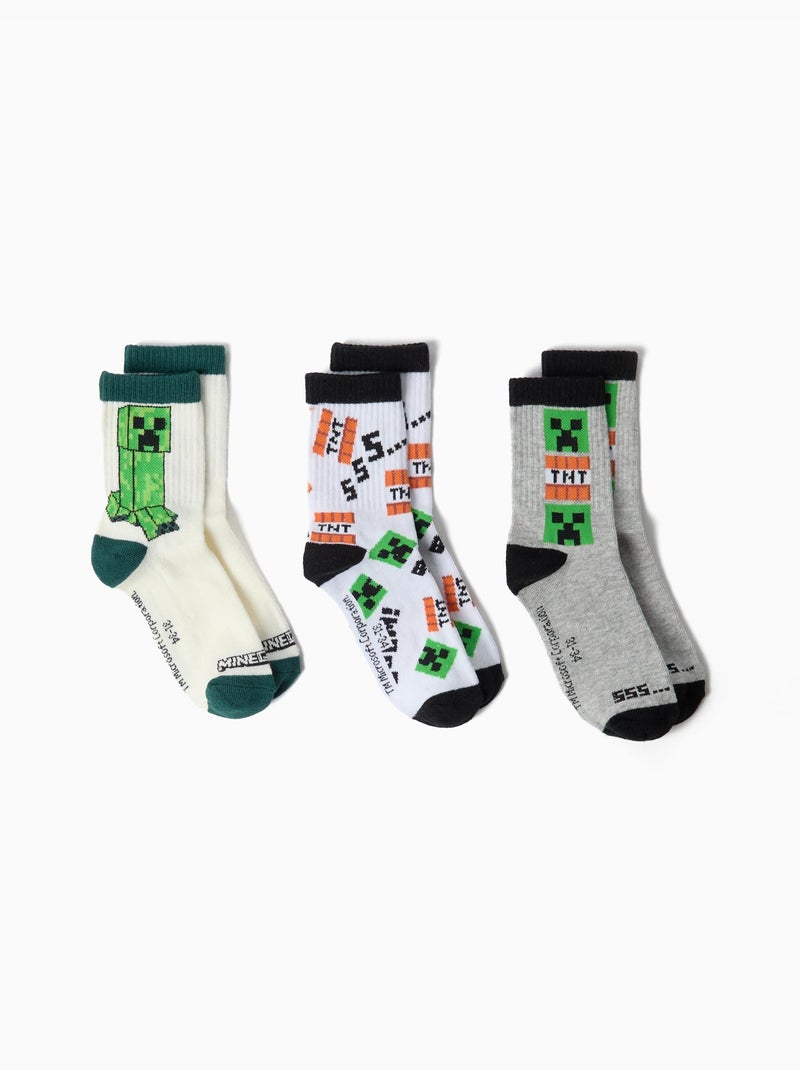 Pack 3 paires de chaussettes 'minecraft', mo fashion Multicolore - Kiabi
