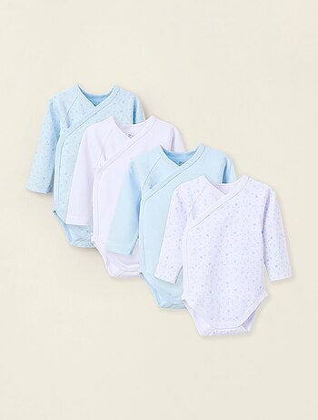 Pack 4 bodies de coton en croisé