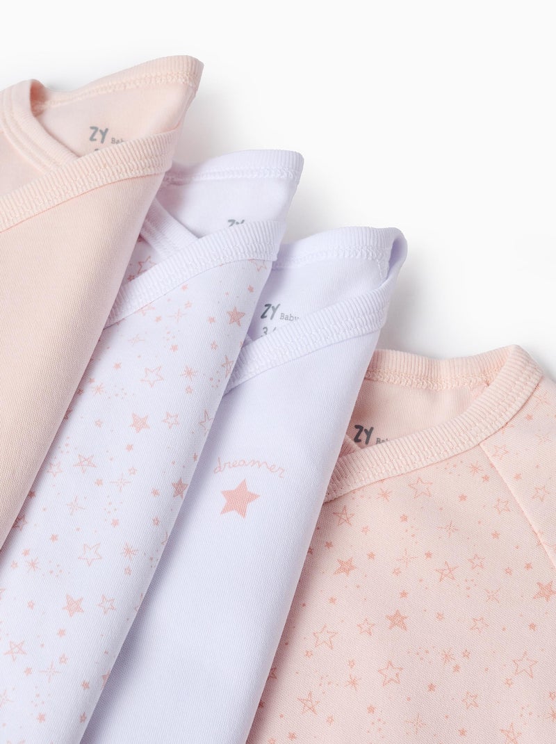 Pack 4 bodies de coton Multicolore - Kiabi