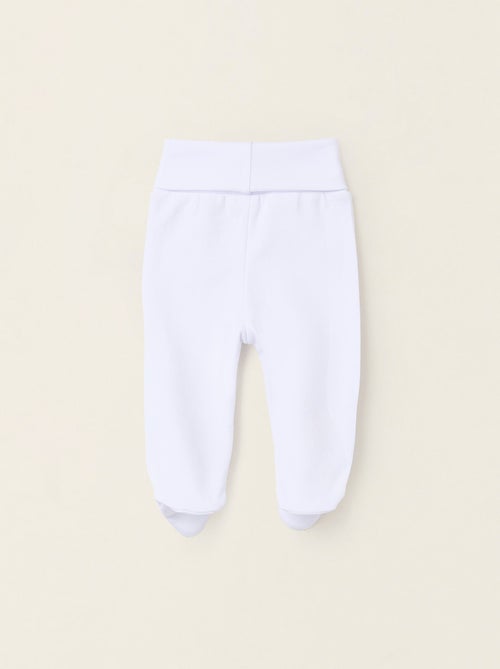 Pack 4 pantalons à pieds en coton - Kiabi