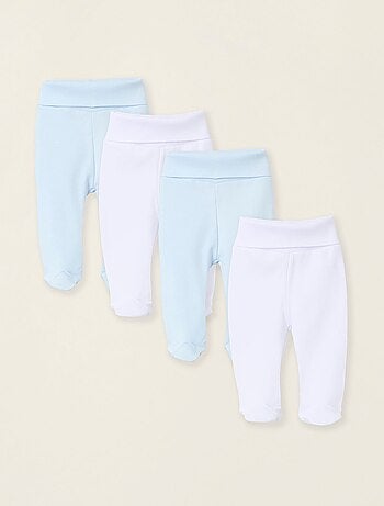 Pack 4 pantalons à pieds en coton