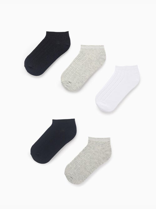 Pack 5 Paires de Socquettes Côtelées - Kiabi