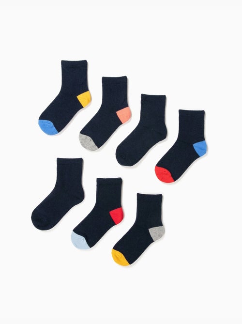 Pack 7 Paires de Chaussettes avec Détails Colorés - Kiabi