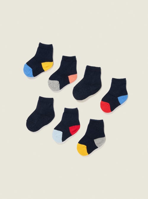 Pack 7 Paires de Chaussettes avec Détails Colorés - Kiabi