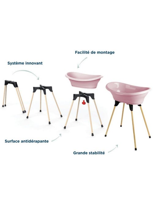 Pack baignoire thermobaby vasco 5 en 1 rose poudre - fabriqué en france - Kiabi