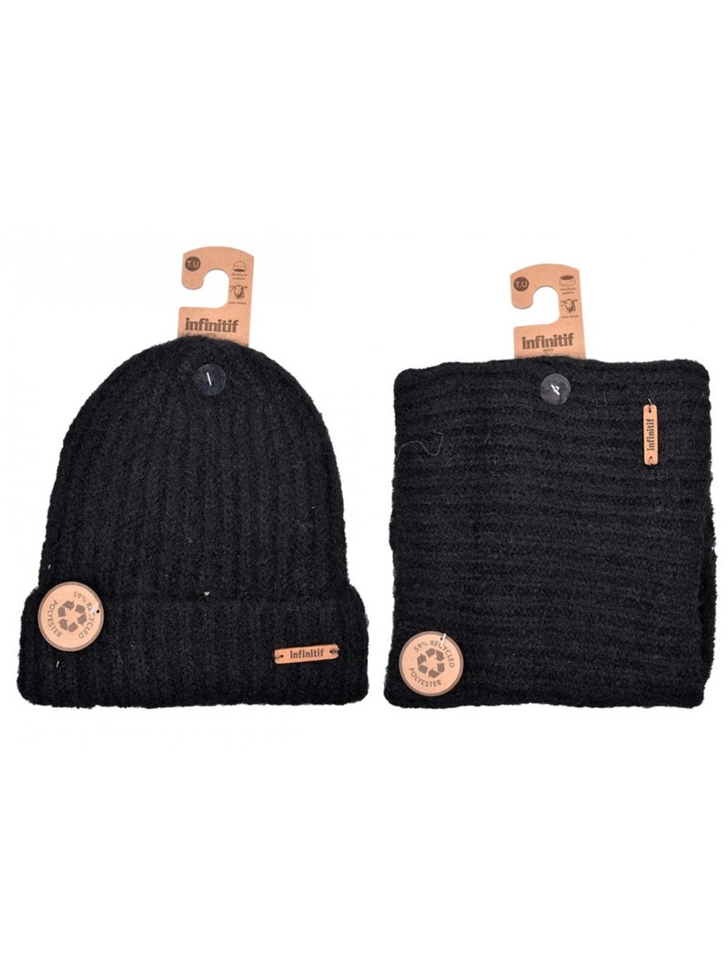 Pack Bonnet Tour de Cou INFINITIF Noir - Kiabi