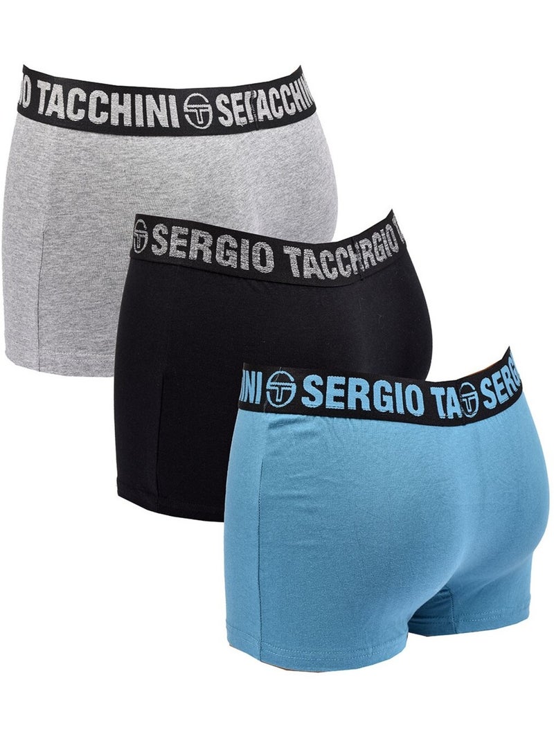 Pack Boxer Homme SERGIO TACCHINI (Lot de 3 ) Noir Gris Bleu - Kiabi