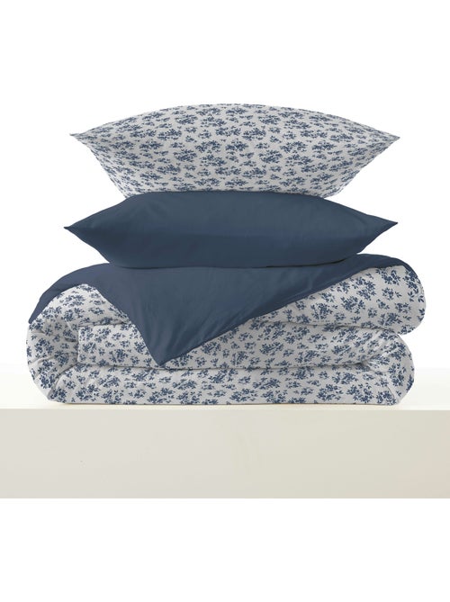 Pack complet housse de couette réversible – drap housse – 100% coton - Kiabi