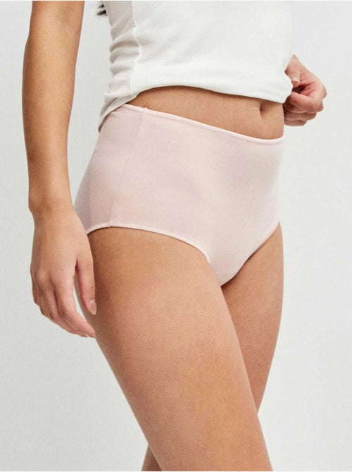 Pack de 3 bragas altas en tejido de algodón - Kiabi