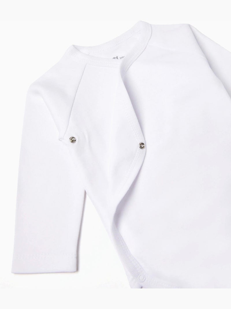 Pack de 4 bodies 100% coton Blanc - Kiabi