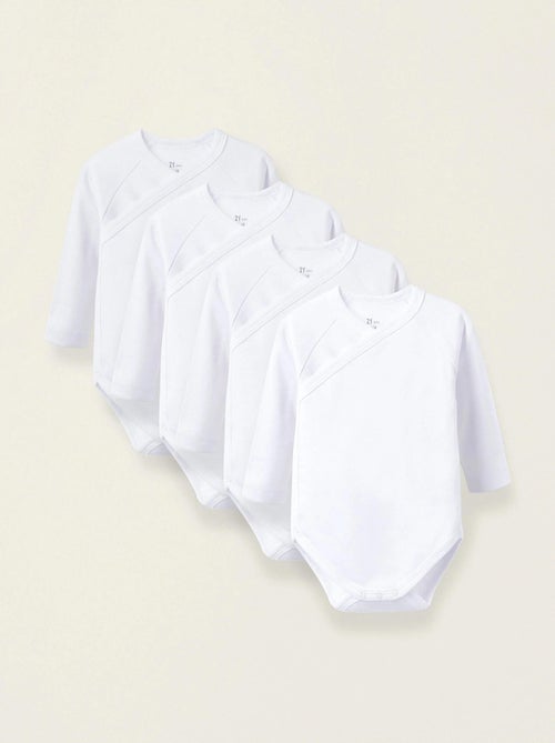 Pack de 4 Bodies en Coton Peigné - Kiabi Pack de 4 Bodies en Coton Peigné - Kiabi