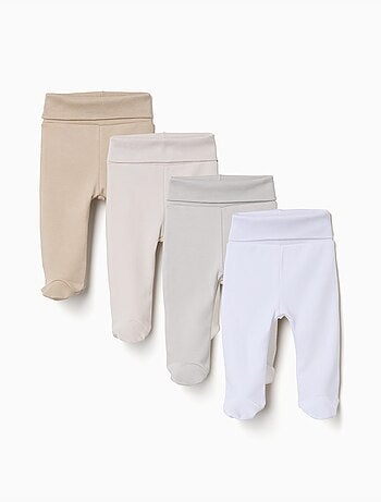 Pack de 4 pantalons à pieds en coton
