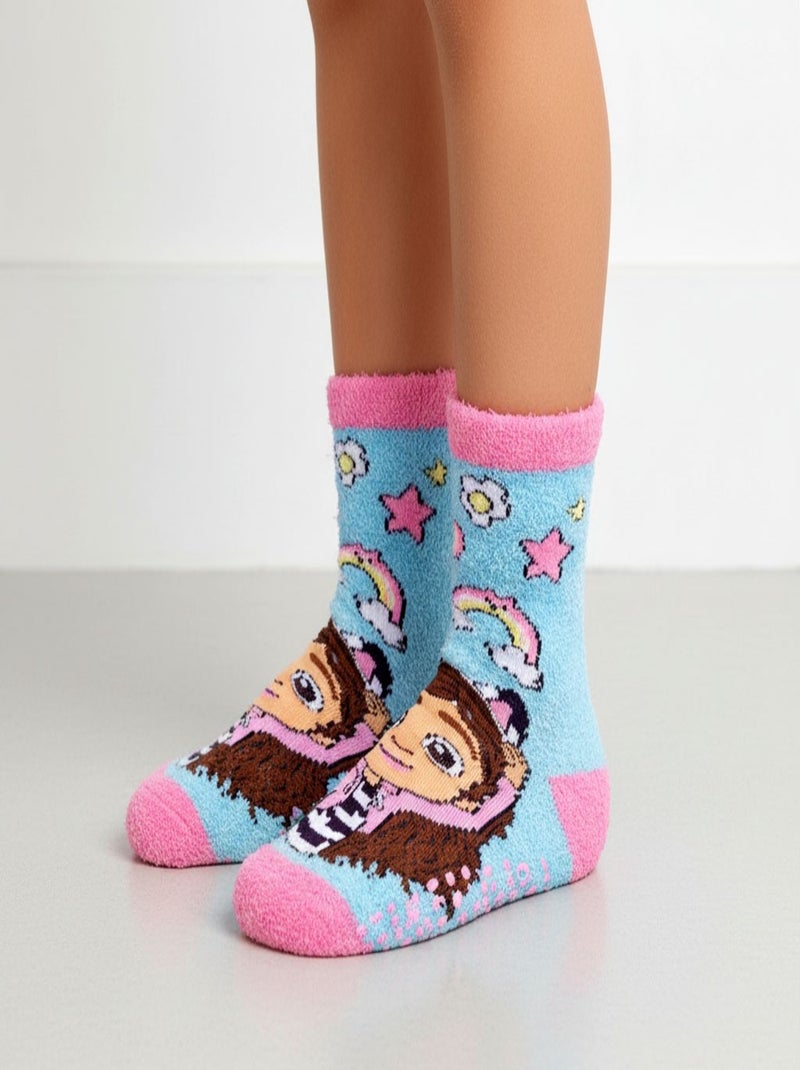 Pack de Chaussettes Antidérapantes Enfant GABBY'S (Lot de 4) Bleu Rose - Kiabi