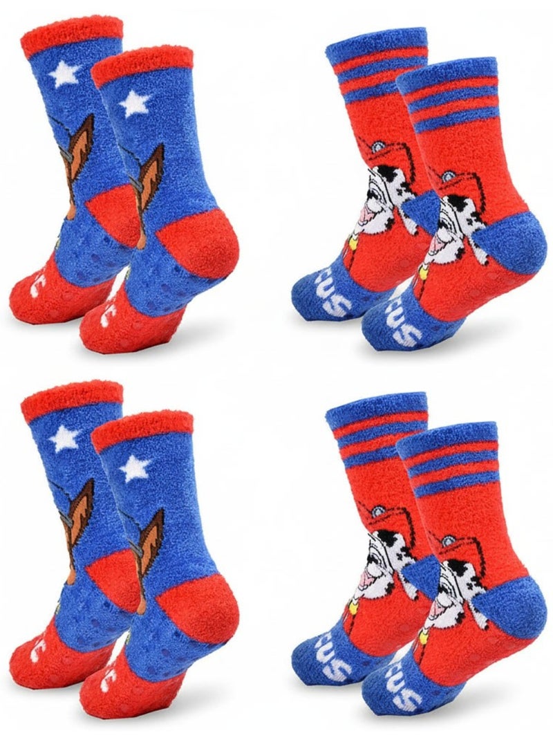 Pack de Chaussettes Antidérapantes Enfant PAT PATROUILLE (Lot de 4) Bleu Rouge - Kiabi