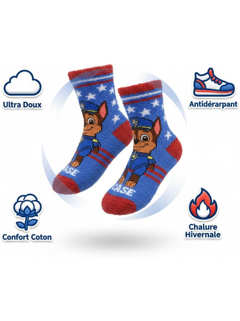 Pack de Chaussettes Antidérapantes Enfant PAT PATROUILLE (Lot de 4) Bleu Rouge - Kiabi