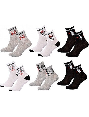 Pack de Chaussettes Femme Licence Fantaisies-Assortiment modèles photos selon arrivages - Pack de 6