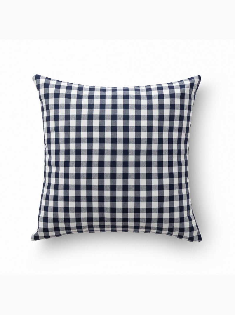 Pack de deux housses de coussin à carreaux vichy, en tissu imperméable -  Gamusi. Bleu - Kiabi