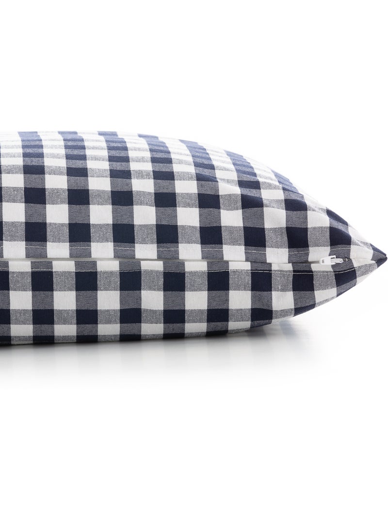 Pack de deux housses de coussin à carreaux vichy, en tissu imperméable -  Gamusi. Bleu - Kiabi