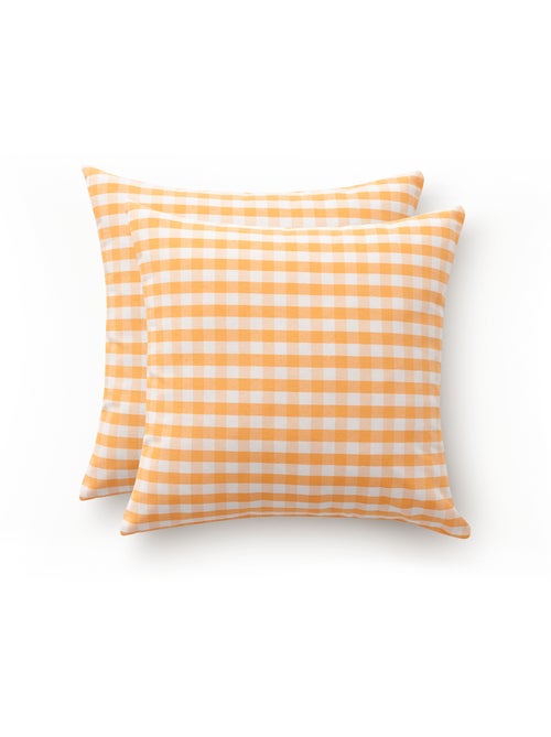 Pack de deux housses de coussin à carreaux vichy, en tissu imperméable - Gamusi. - Kiabi Pack de deux housses de coussin à carreaux vichy, en tissu imperméable - Gamusi. - Kiabi