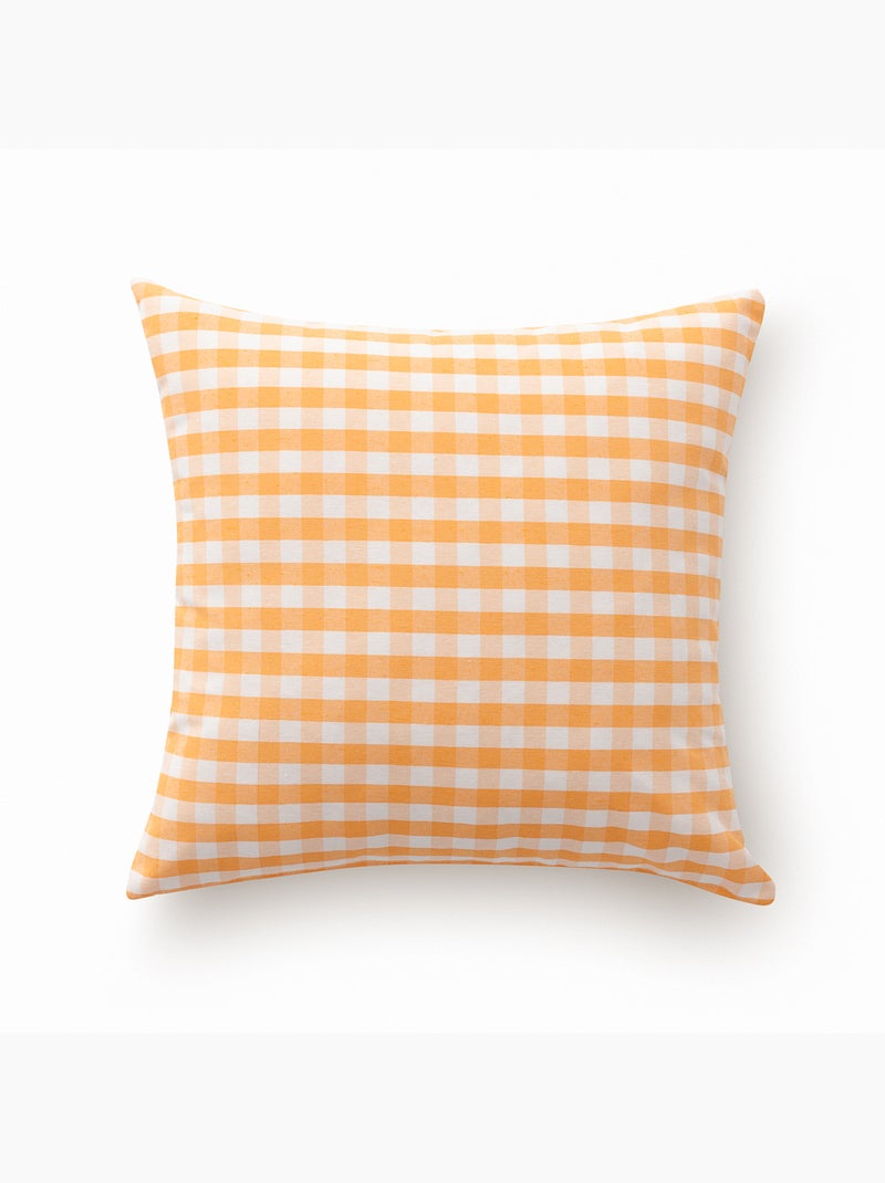 Pack de deux housses de coussin à carreaux vichy, en tissu imperméable -  Gamusi. Jaune - Kiabi