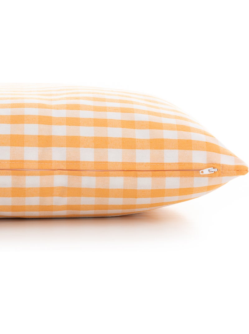 Pack de deux housses de coussin à carreaux vichy, en tissu imperméable -  Gamusi. Jaune - Kiabi