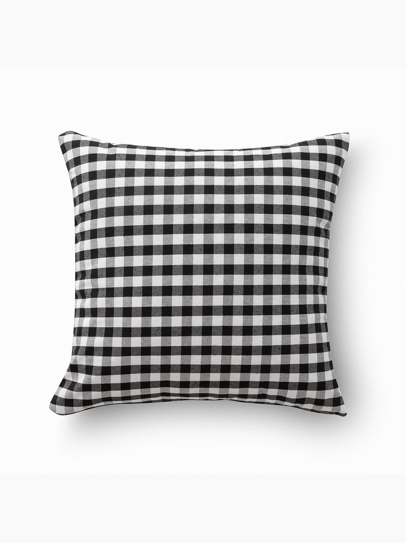 Pack de deux housses de coussin à carreaux vichy, en tissu imperméable -  Gamusi. Noir - Kiabi