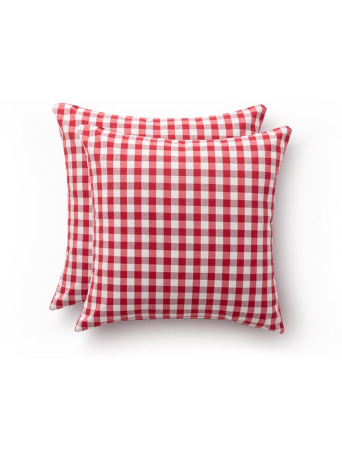 Pack de deux housses de coussin à carreaux vichy, en tissu imperméable - Gamusi. - Kiabi Pack de deux housses de coussin à carreaux vichy, en tissu imperméable - Gamusi. - Kiabi