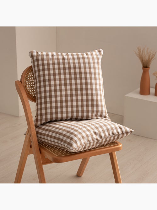 Pack de deux housses de coussin à carreaux vichy, en tissu imperméable - Gamusi. - Kiabi Pack de deux housses de coussin à carreaux vichy, en tissu imperméable - Gamusi. - Kiabi