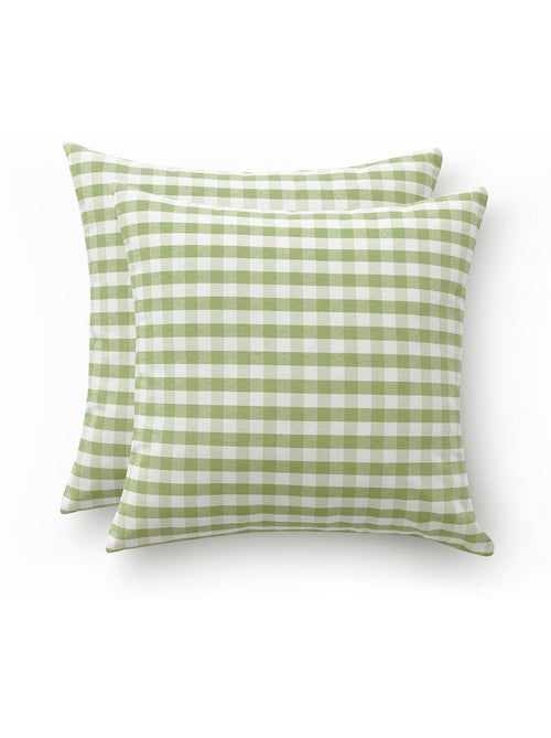 Pack de deux housses de coussin à carreaux vichy, en tissu imperméable - Gamusi. - Kiabi Pack de deux housses de coussin à carreaux vichy, en tissu imperméable - Gamusi. - Kiabi