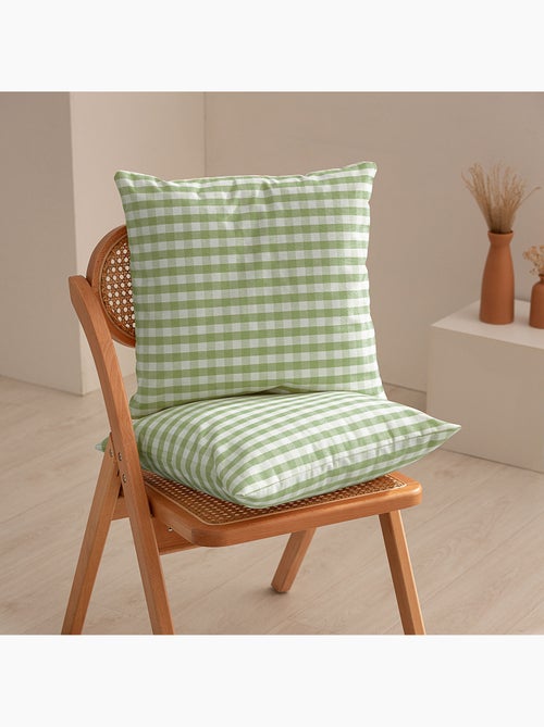 Pack de deux housses de coussin à carreaux vichy, en tissu imperméable - Gamusi. - Kiabi Pack de deux housses de coussin à carreaux vichy, en tissu imperméable - Gamusi. - Kiabi