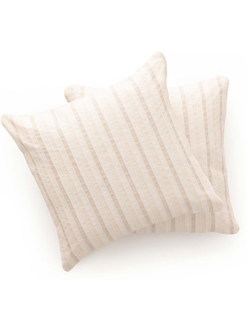 Pack de deux housses de coussin avec motif géométrique, tissu en fil teint - Gamusi. - Kiabi Pack de deux housses de coussin avec motif géométrique, tissu en fil teint - Gamusi. - Kiabi