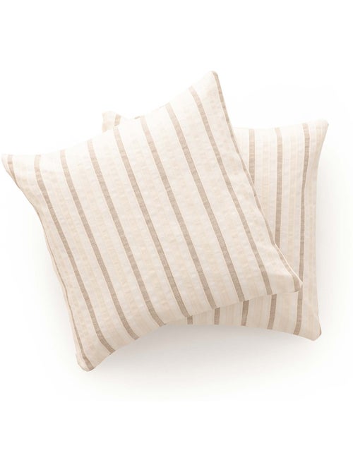 Pack de deux housses de coussin avec motif géométrique, tissu en fil teint - Gamusi. - Kiabi Pack de deux housses de coussin avec motif géométrique, tissu en fil teint - Gamusi. - Kiabi