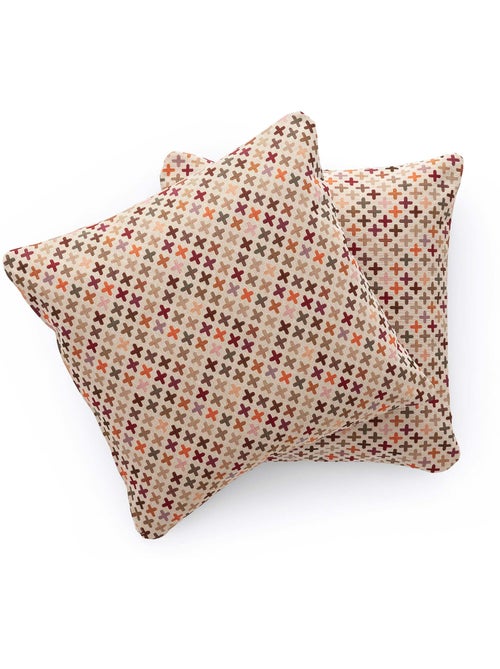 Pack de deux housses de coussin avec motif géométrique, tissu en fil teint - Gamusi. - Kiabi Pack de deux housses de coussin avec motif géométrique, tissu en fil teint - Gamusi. - Kiabi