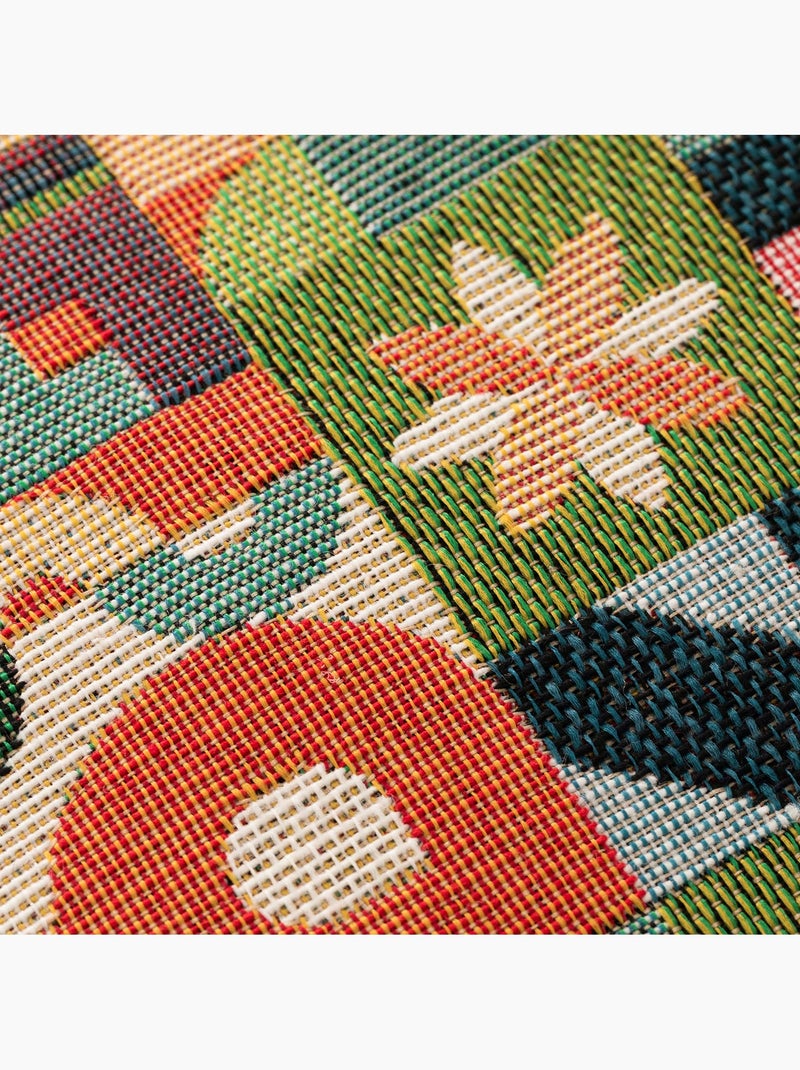 Pack de deux housses de coussin avec motif géométrique, tissu en fil teint -  Gamusi. Multicolore - Kiabi