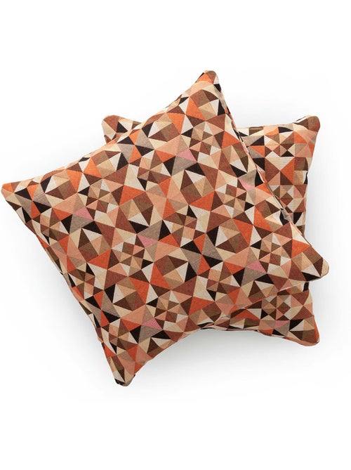 Pack de deux housses de coussin avec motif géométrique, tissu en fil teint - Gamusi. - Kiabi Pack de deux housses de coussin avec motif géométrique, tissu en fil teint - Gamusi. - Kiabi