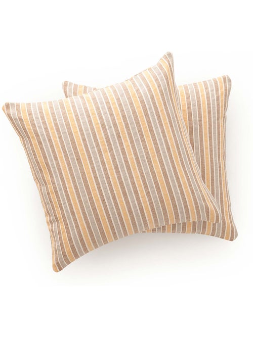 Pack de deux housses de coussin avec motif géométrique, tissu en fil teint - Gamusi. - Kiabi Pack de deux housses de coussin avec motif géométrique, tissu en fil teint - Gamusi. - Kiabi