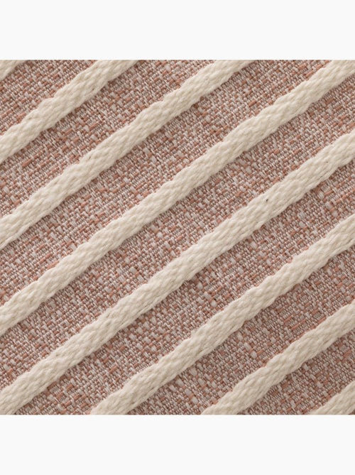 Pack de deux housses de coussin chiné à rayures, tissu en relief bicolore -  Gamusi. - Kiabi