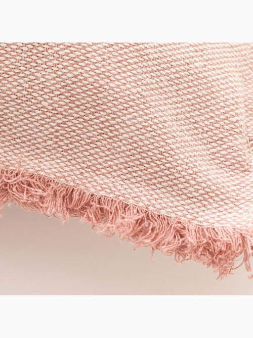 Pack de deux housses de coussin unies en tissu texturé en relief, avec franges -  Gamusi. - Kiabi