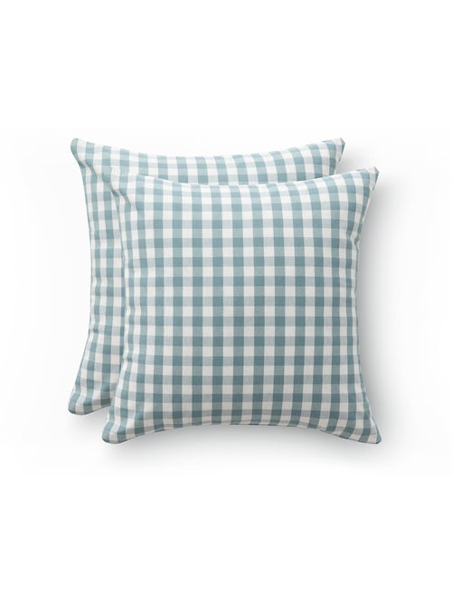 Pack de deux housses de coussin unies en tissu texturé en relief, avec franges - Gamusi. - Kiabi Pack de deux housses de coussin unies en tissu texturé en relief, avec franges - Gamusi. - Kiabi