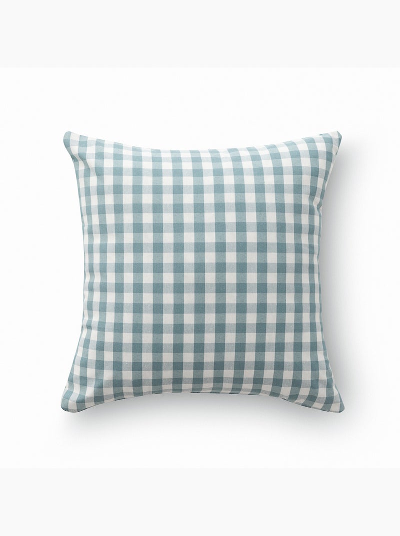 Pack de deux housses de coussin unies en tissu texturé en relief, avec franges -  Gamusi. Vert d'eau - Kiabi