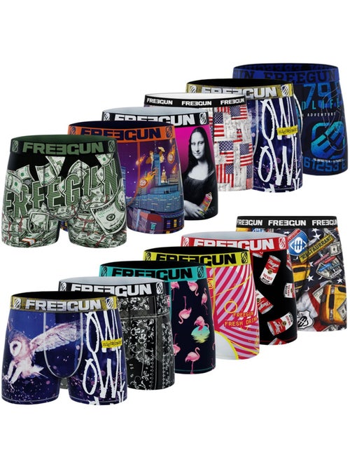 Pack surprise de 12 boxers microfibre enfant freegun - Kiabi
