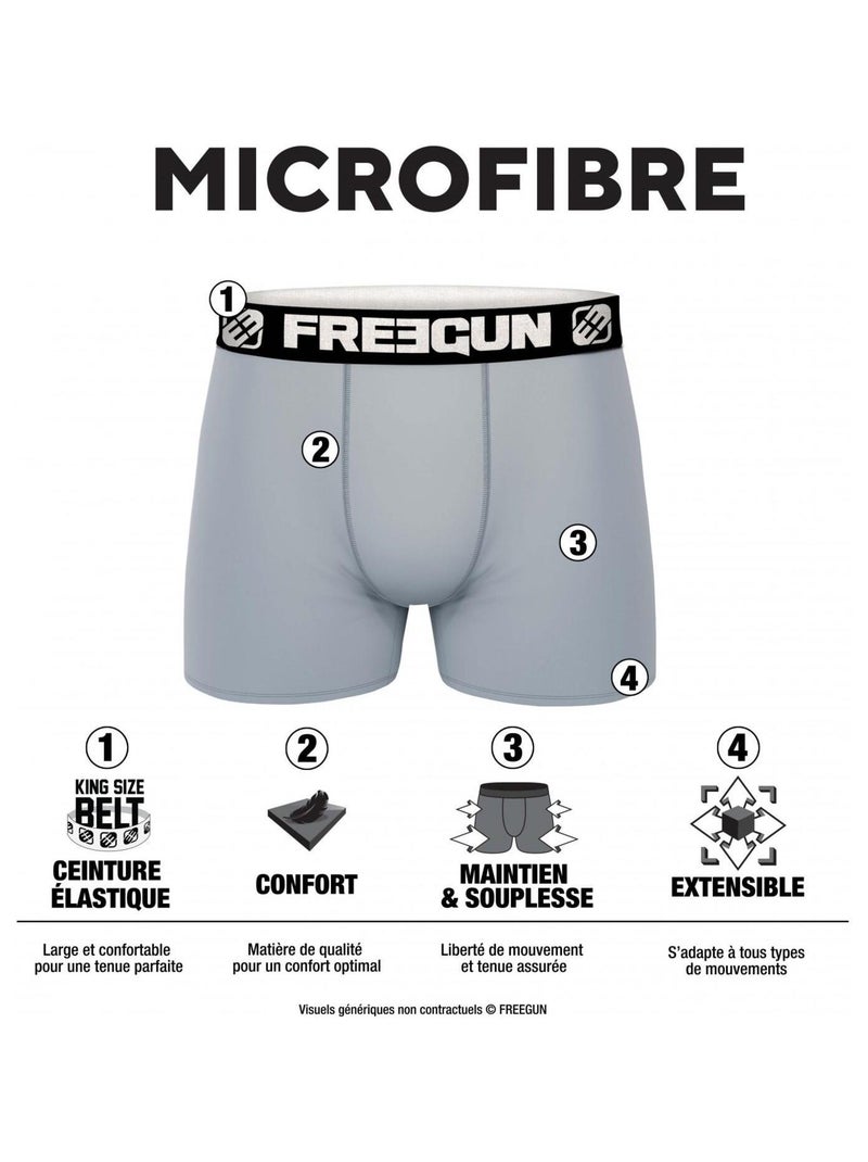 Pack surprise de 12 boxers microfibre homme freegun Noir - Kiabi