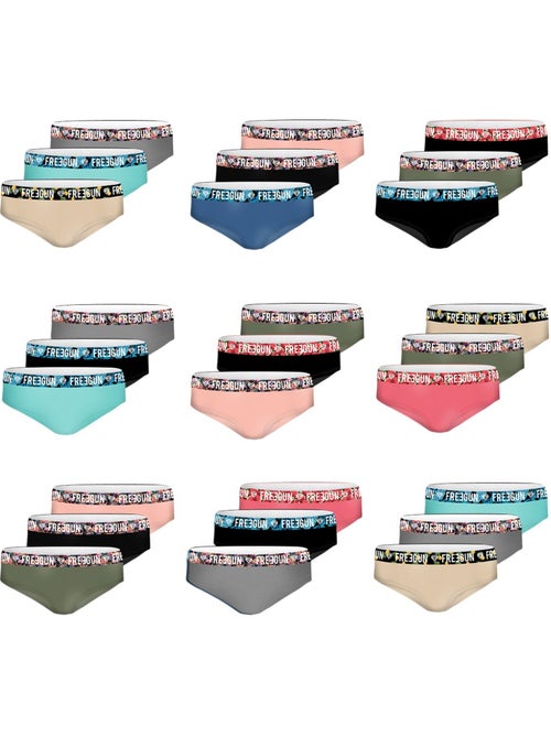 Pack surprise de 3 boxers coton femme freegun - Kiabi