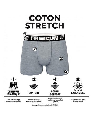 Pack surprise de 3 boxers coton homme freegun