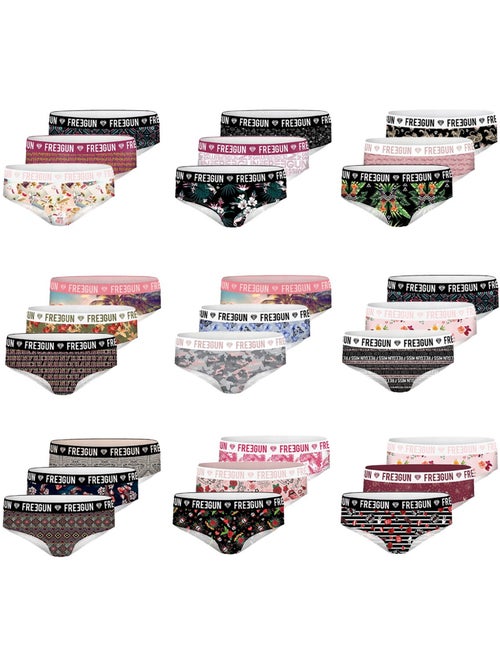 Pack surprise de 3 boxers microfibre femme freegun - Kiabi